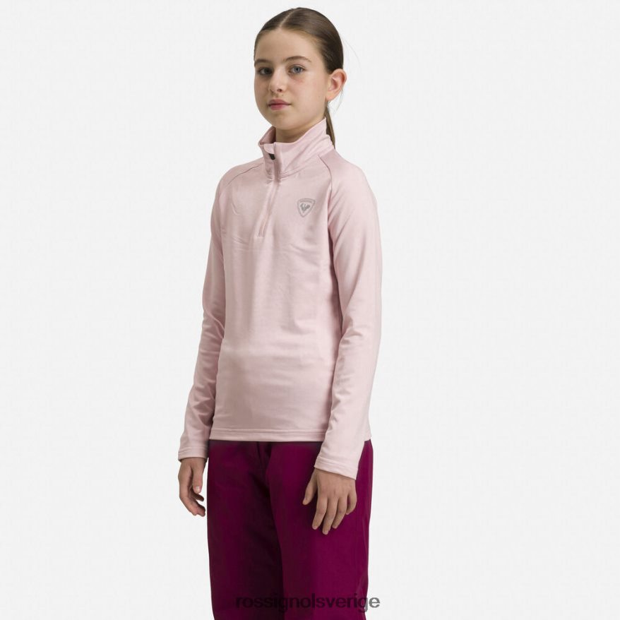 flickor Rossignol puderrosa mellanlager i fleece med halv dragkedja blast 0P00HR1146