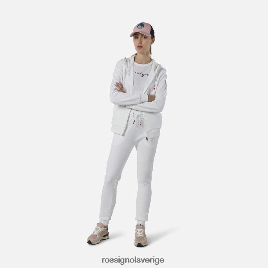 kvinnor Rossignol vit fleecetröja med luva med luva och dragkedja blast 0P00HR842