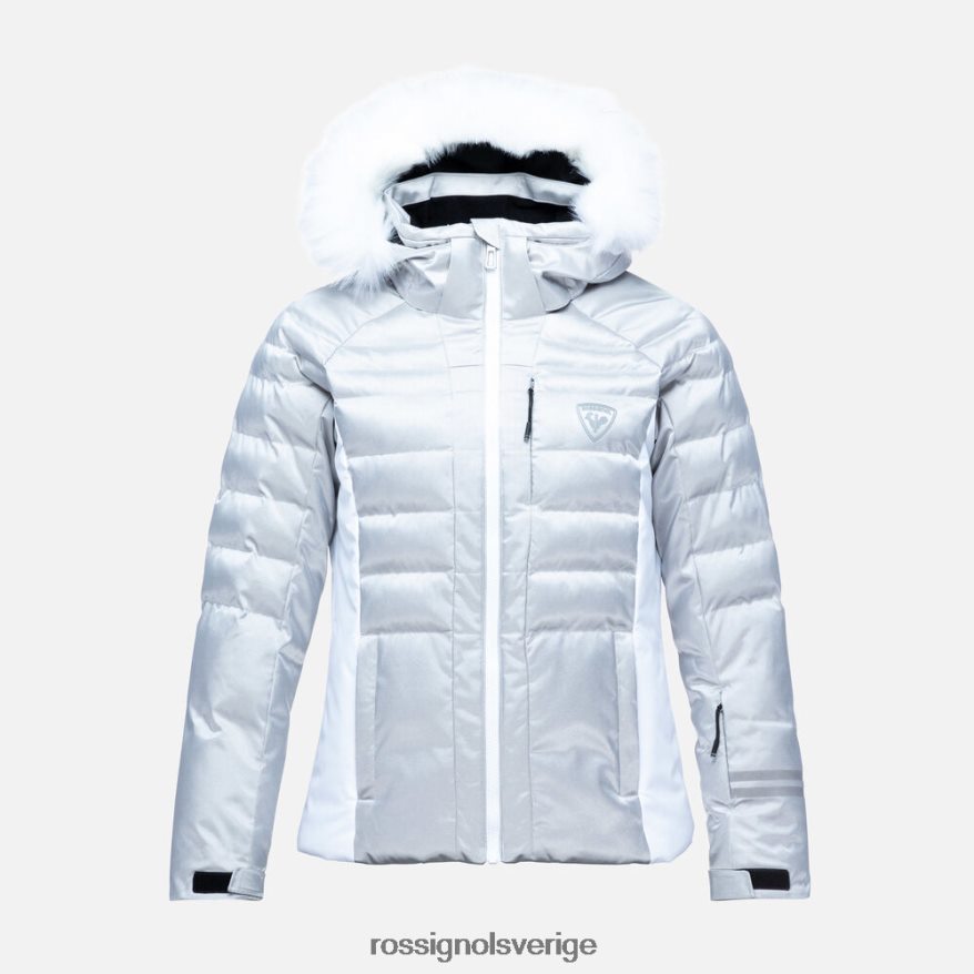 kvinnor Rossignol silver snabb metallisk skidjacka blast 0P00HR1061