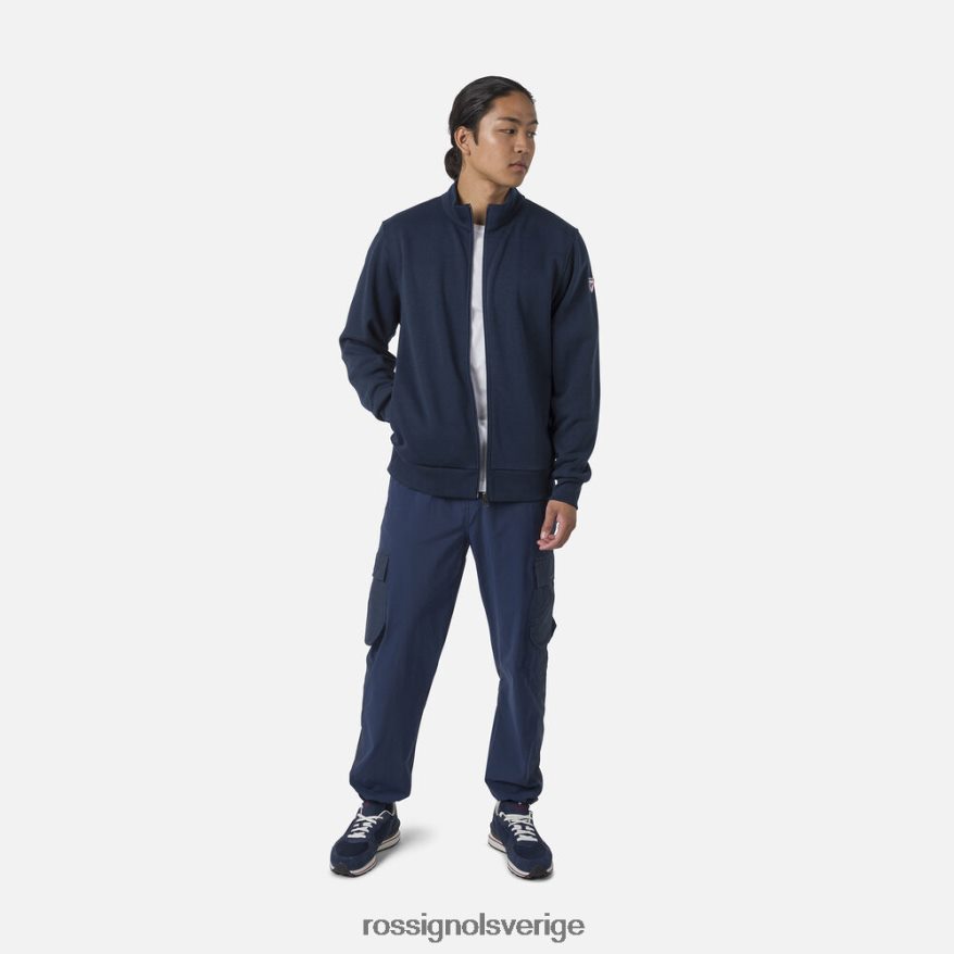 män Rossignol mörk marinblå fleecetröja med logotyp med dragkedja blast 0P00HR448