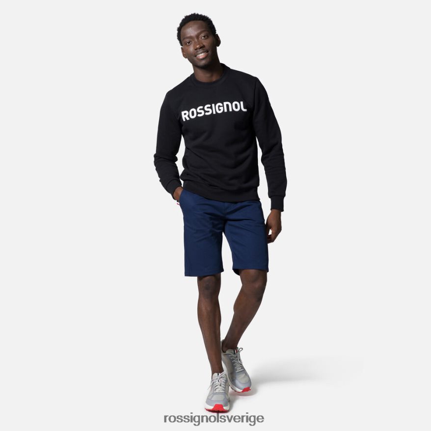 män Rossignol svart logotyp bomullströja med rund hals blast 0P00HR474