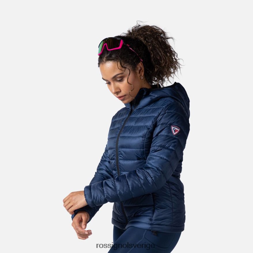 kvinnor Rossignol mörk marinblå huva isolerad jacka 180gr blast 0P00HR936