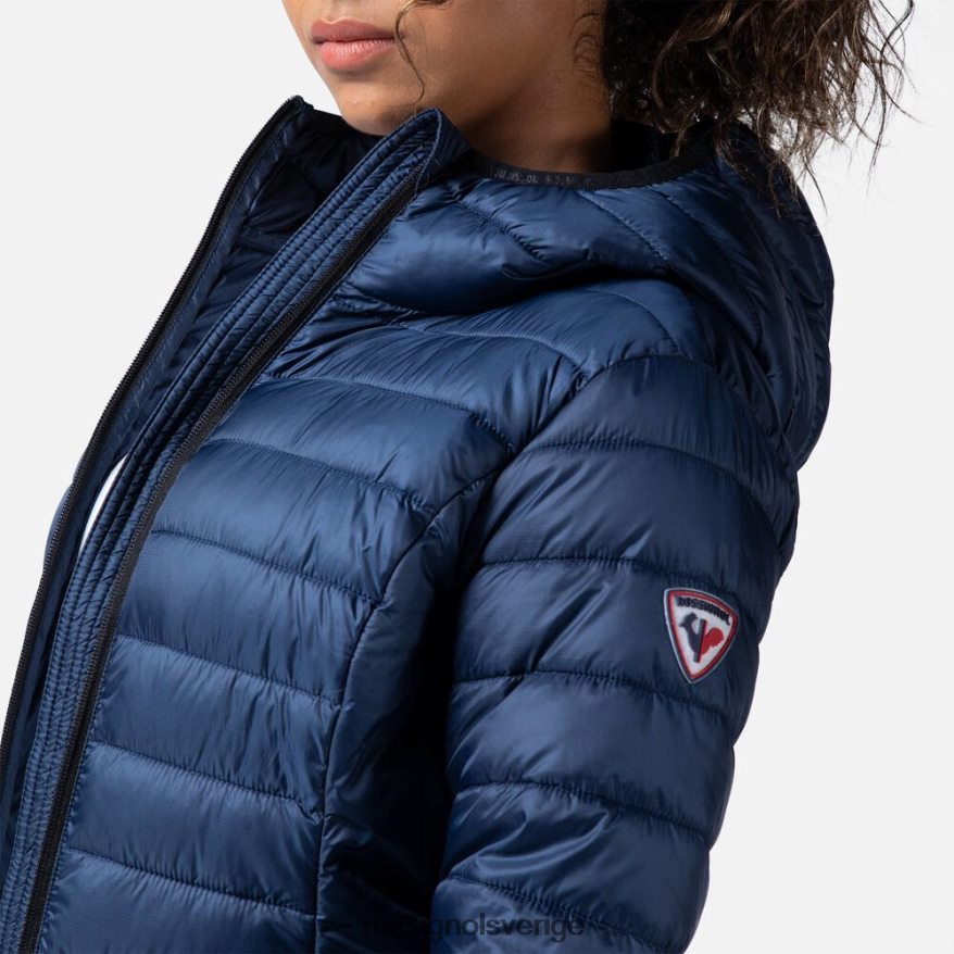 kvinnor Rossignol mörk marinblå huva isolerad jacka 180gr blast 0P00HR936