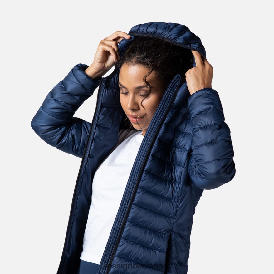 kvinnor Rossignol mörk marinblå huva isolerad jacka 180gr blast 0P00HR936