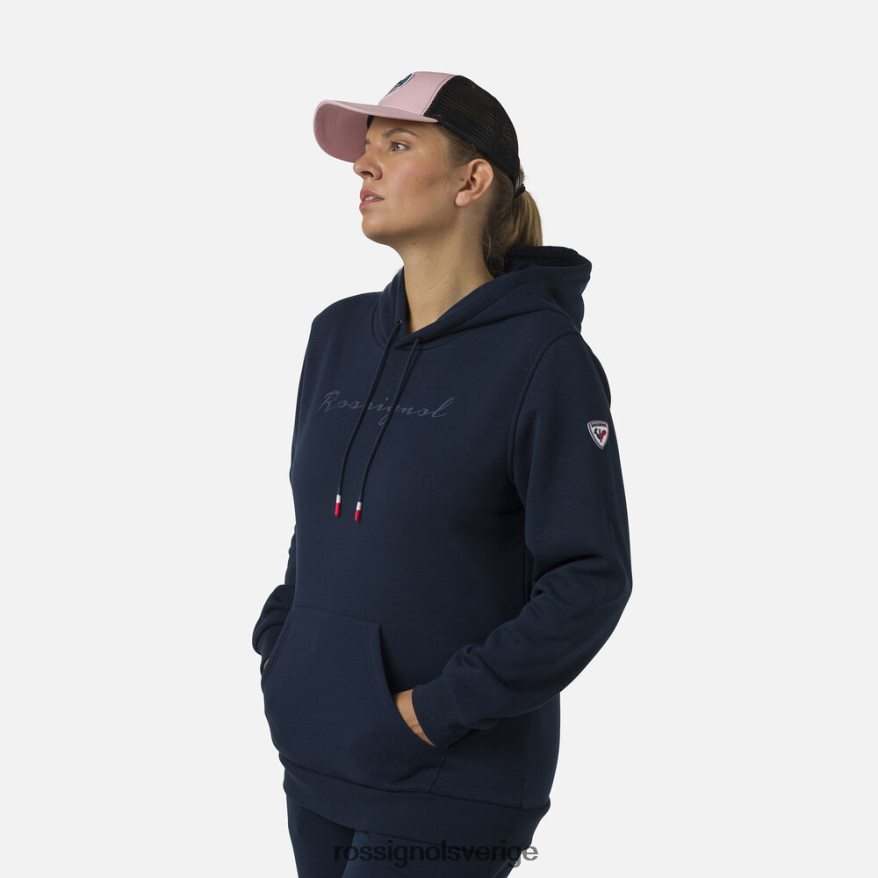 kvinnor Rossignol mörk marinblå luvtröja i fleece med logotyp blast 0P00HR717