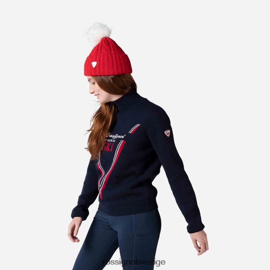 kvinnor Rossignol mörk marinblå victoire stickad tröja med turtleneck blast 0P00HR938