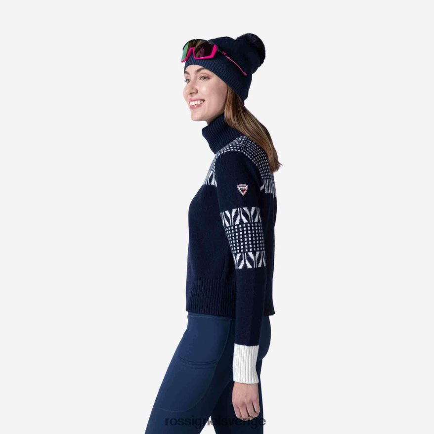 kvinnor Rossignol mörk marinblå vintage stickad tröja med turtleneck blast 0P00HR1041