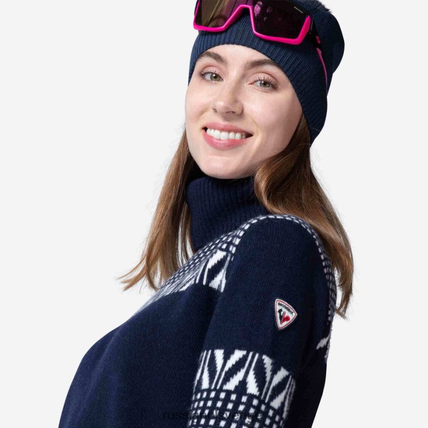 kvinnor Rossignol mörk marinblå vintage stickad tröja med turtleneck blast 0P00HR1041