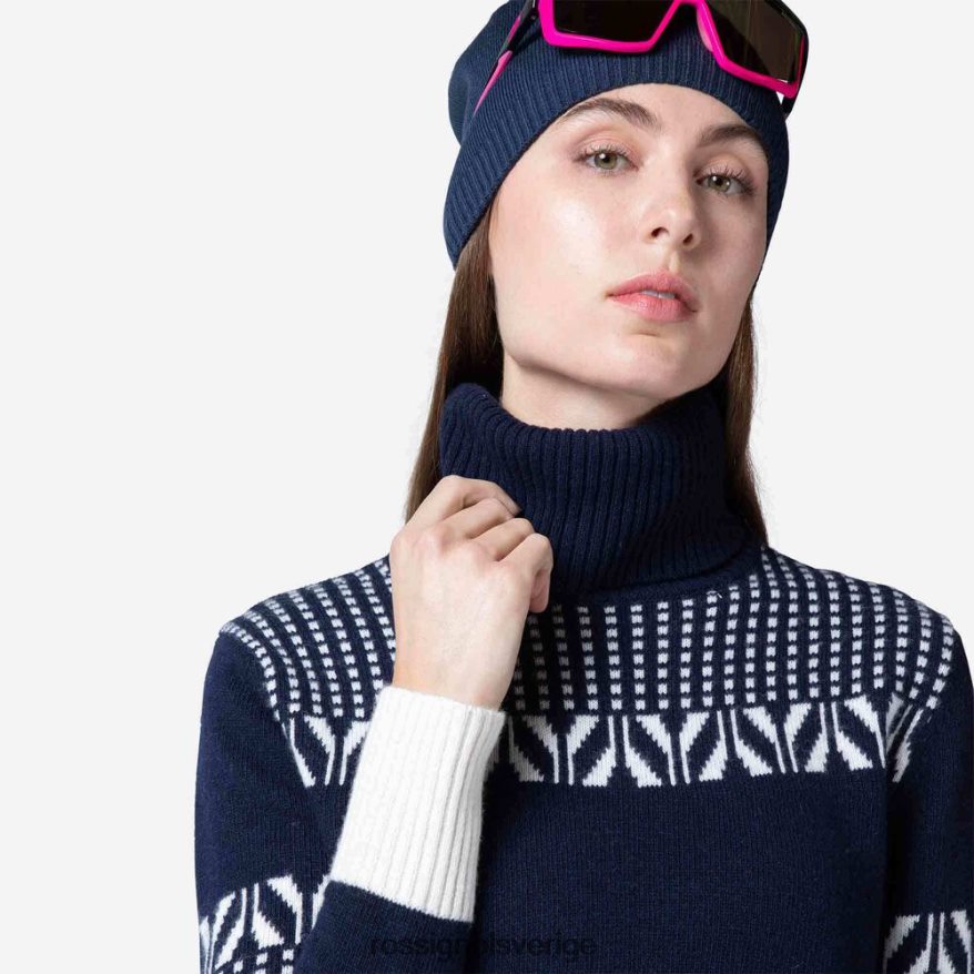 kvinnor Rossignol mörk marinblå vintage stickad tröja med turtleneck blast 0P00HR1041