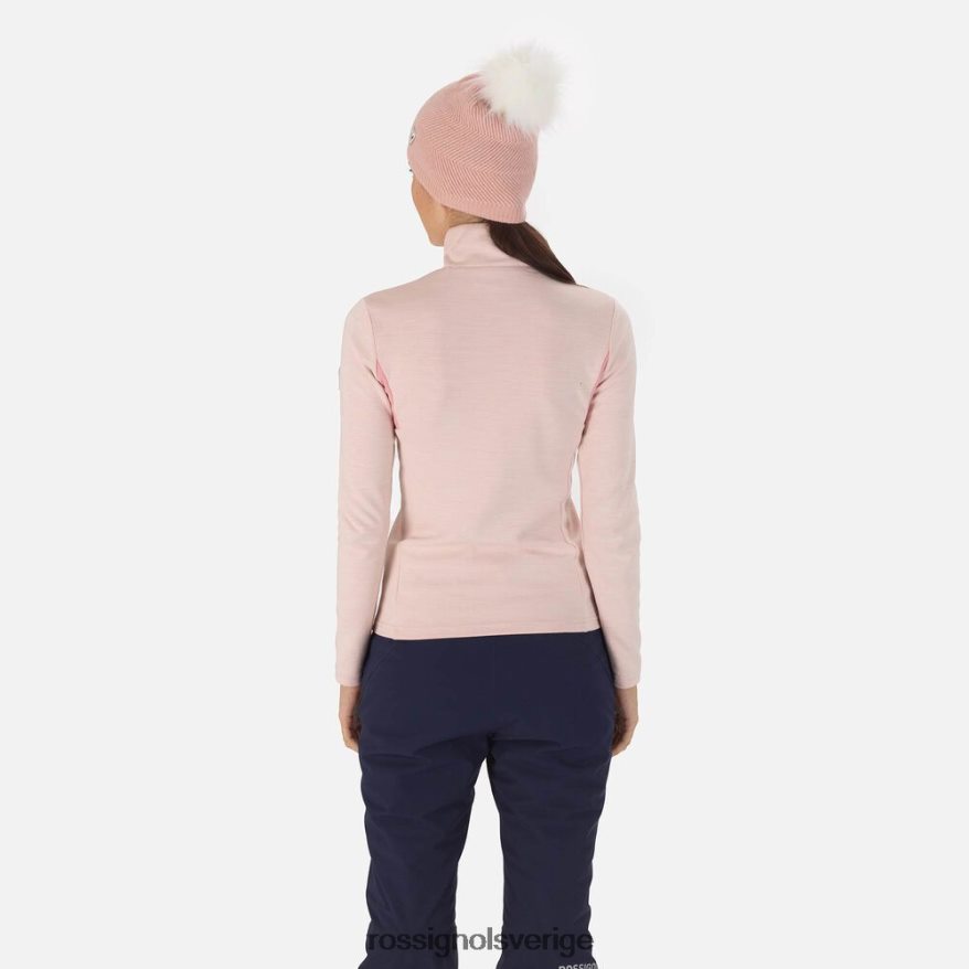 kvinnor Rossignol puderrosa react merino mellanlager med full dragkedja blast 0P00HR742