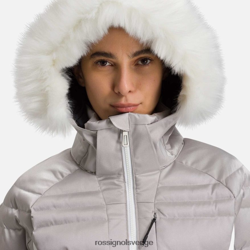 kvinnor Rossignol silver snabb metallisk skidjacka blast 0P00HR1061