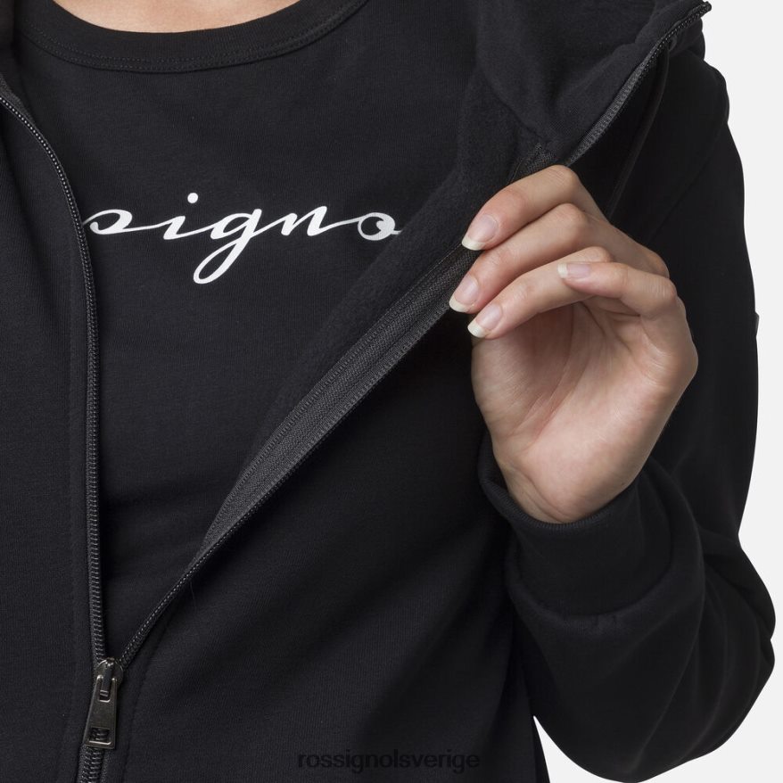 kvinnor Rossignol svart fleecetröja med luva med luva och dragkedja blast 0P00HR888