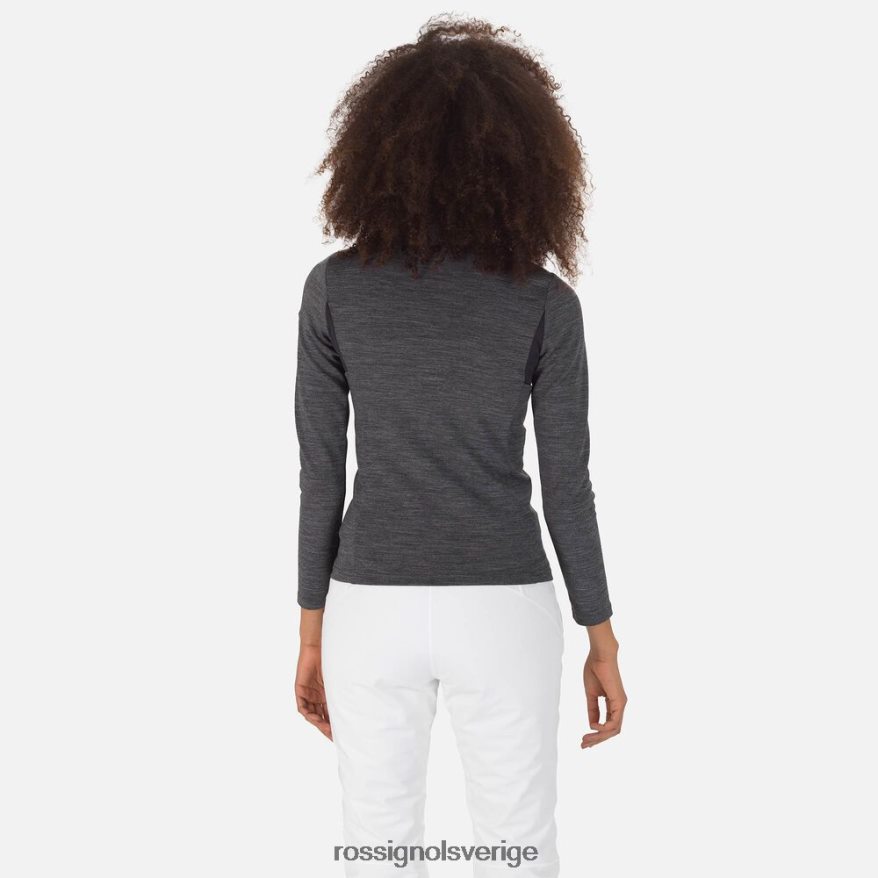 kvinnor Rossignol svart react merino mellanlager med full dragkedja blast 0P00HR736