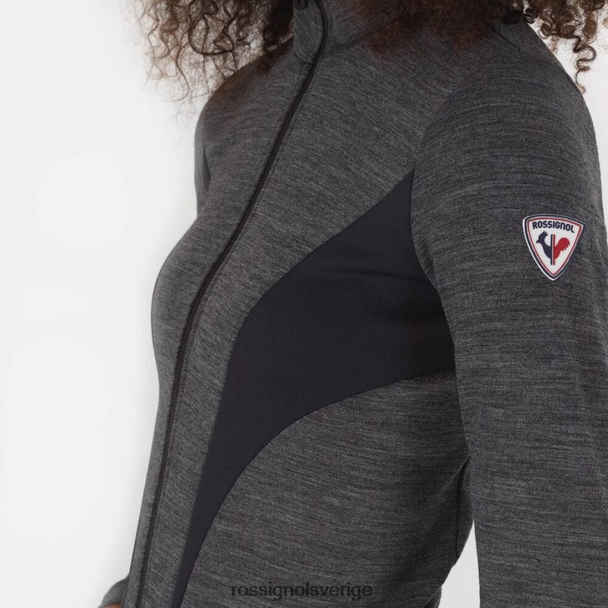kvinnor Rossignol svart react merino mellanlager med full dragkedja blast 0P00HR736