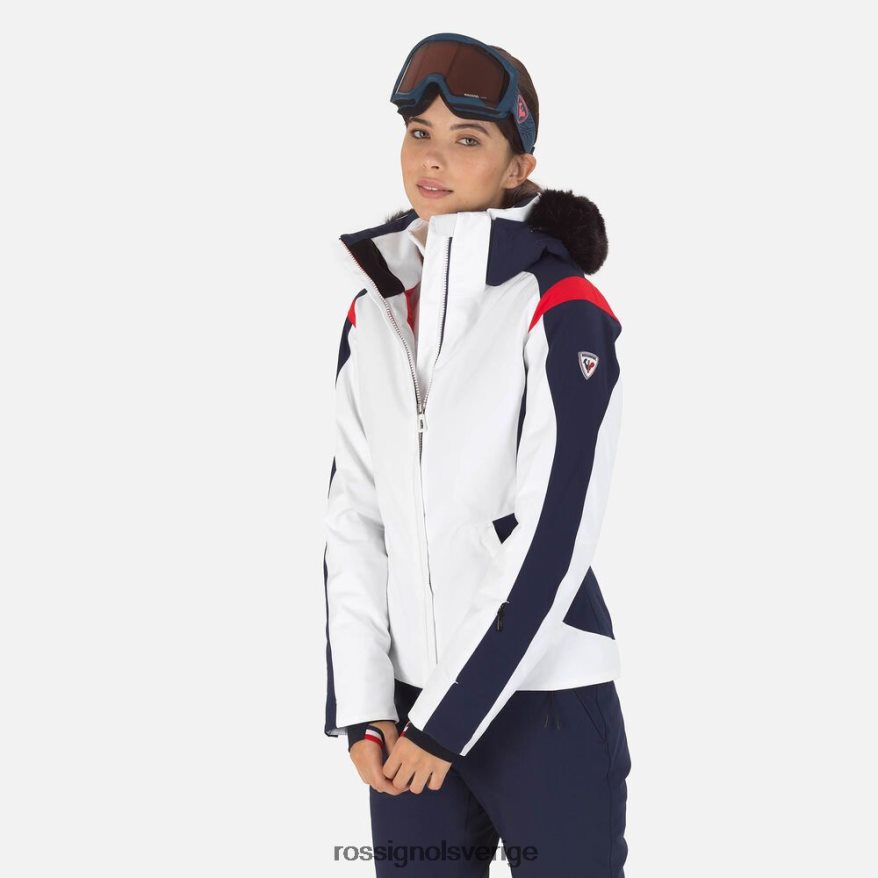 kvinnor Rossignol vit aerial skidjacka blast 0P00HR1091