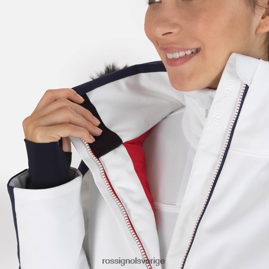 kvinnor Rossignol vit aerial skidjacka blast 0P00HR1091