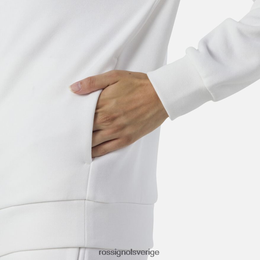 kvinnor Rossignol vit fleecetröja med luva med luva och dragkedja blast 0P00HR842