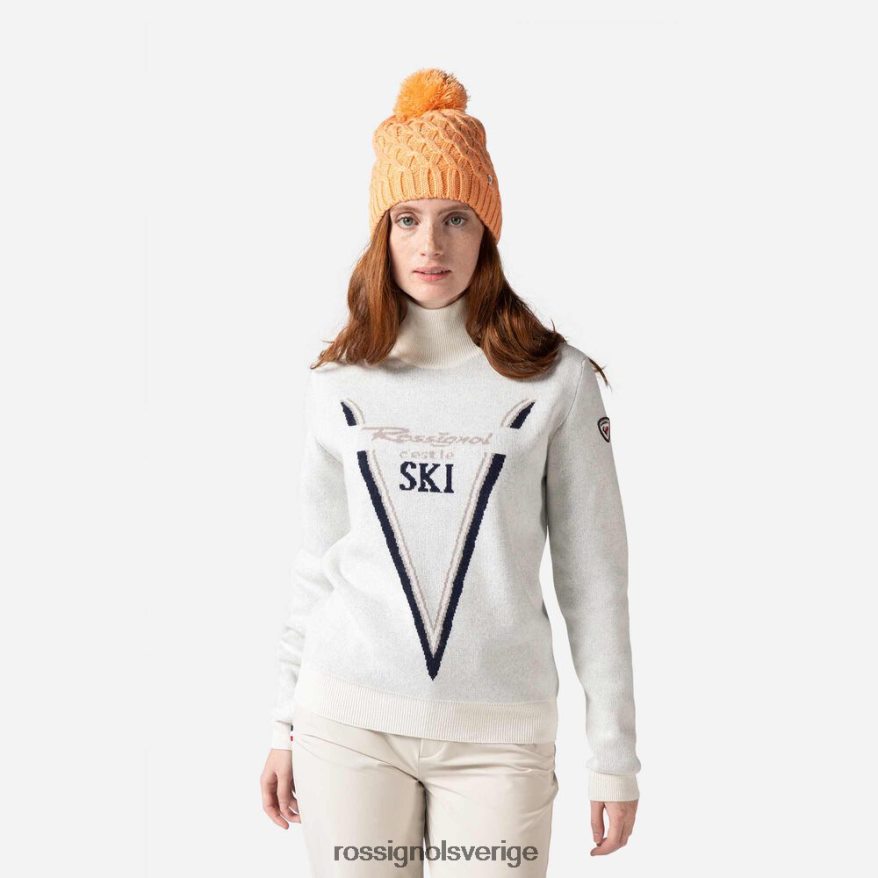 kvinnor Rossignol vit victoire stickad tröja med turtleneck blast 0P00HR1119