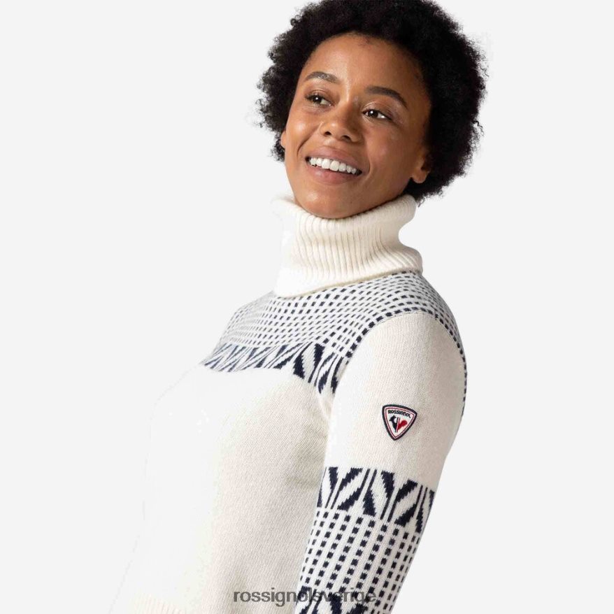 kvinnor Rossignol vit vintage stickad tröja med turtleneck blast 0P00HR1042