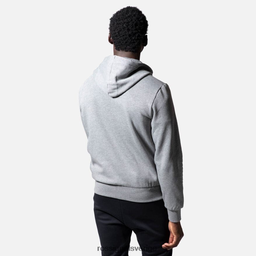 män Rossignol gråmelerad bomullströja med luva och logotyp med hel dragkedja blast 0P00HR471