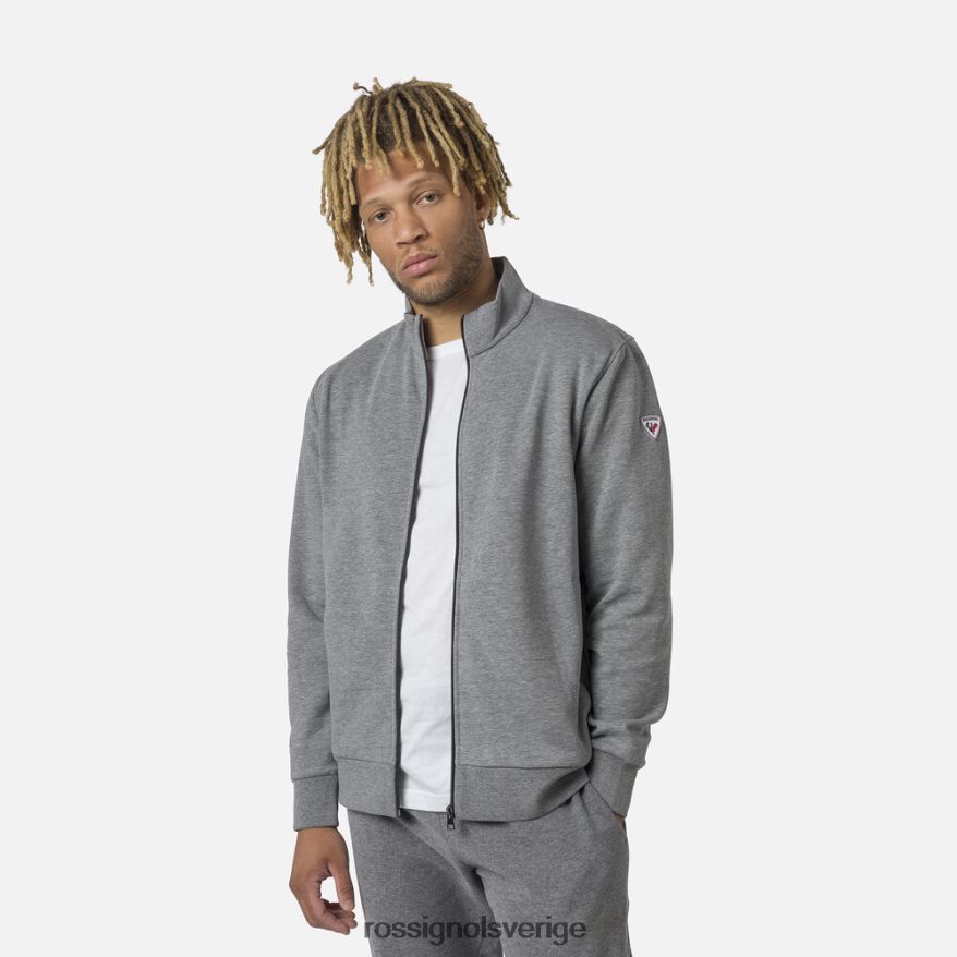män Rossignol gråmelerad fleecetröja med logotyp med dragkedja blast 0P00HR417