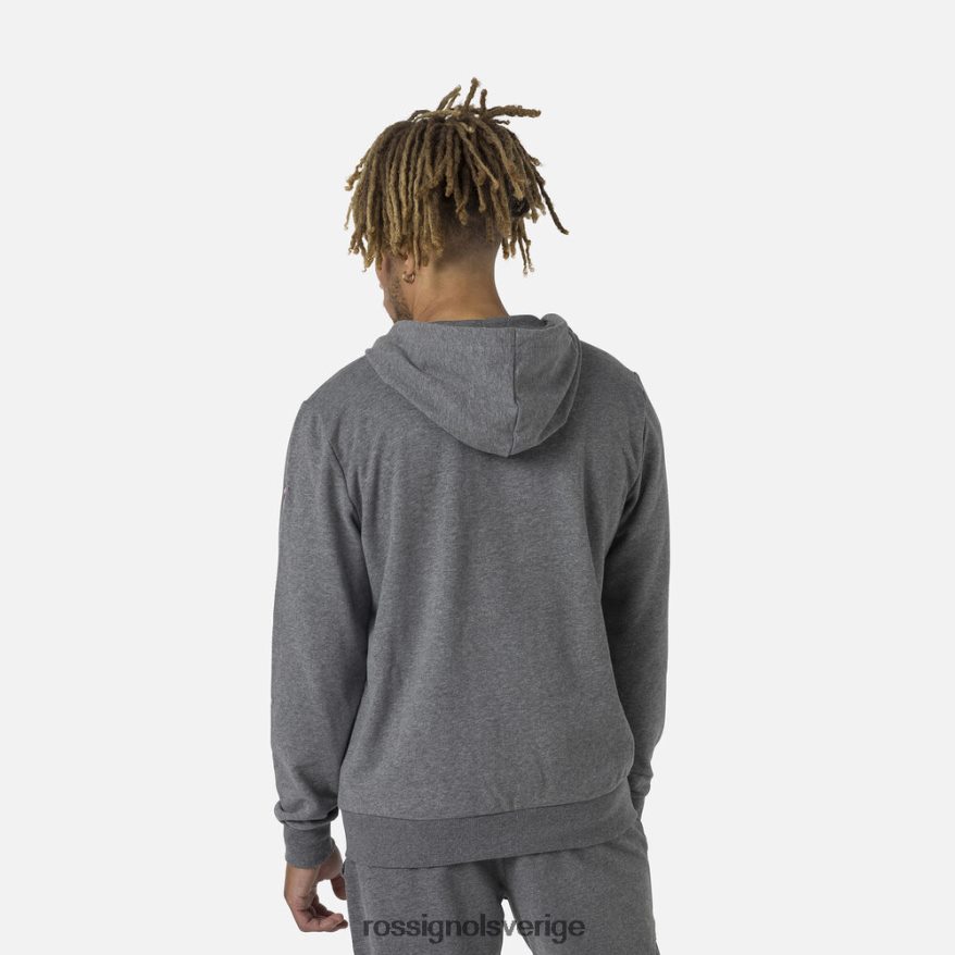 män Rossignol gråmelerad fleecetröja med luva med luva och dragkedja blast 0P00HR376