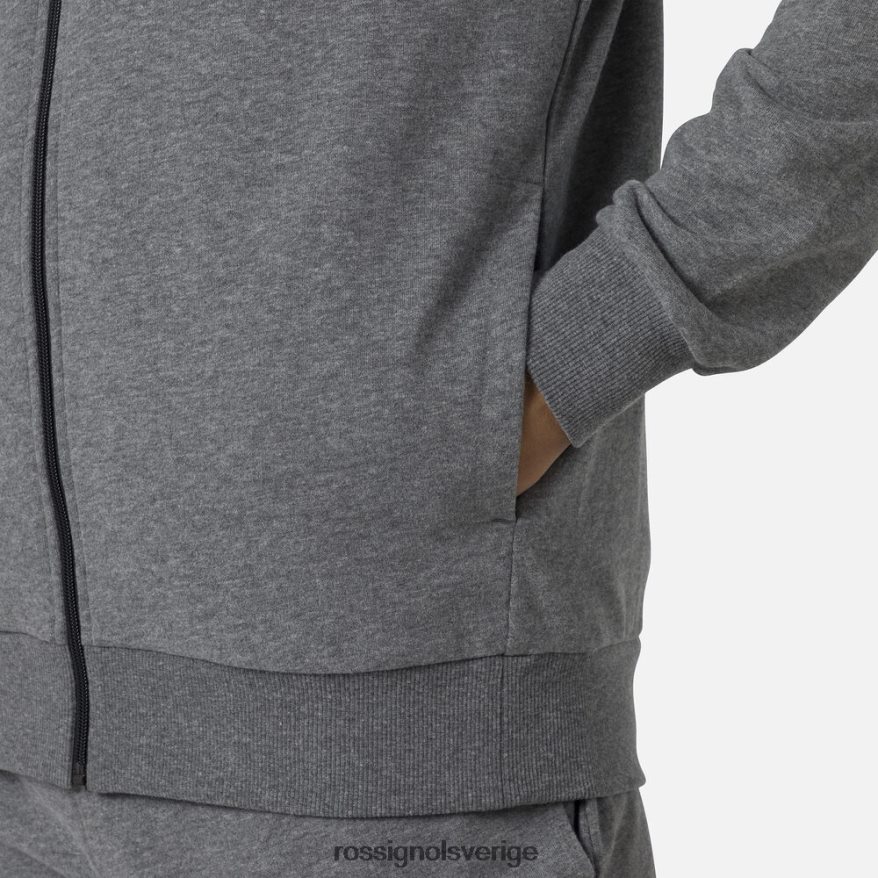 män Rossignol gråmelerad fleecetröja med luva med luva och dragkedja blast 0P00HR376