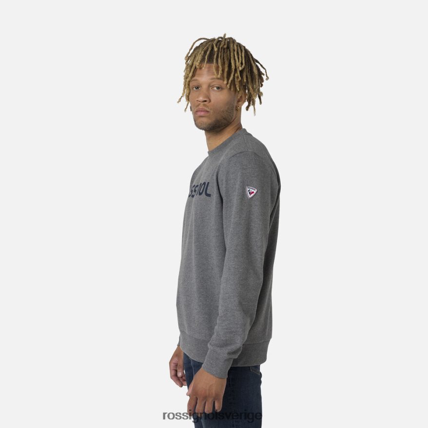 män Rossignol gråmelerad logotyp bomullströja med rund hals blast 0P00HR315