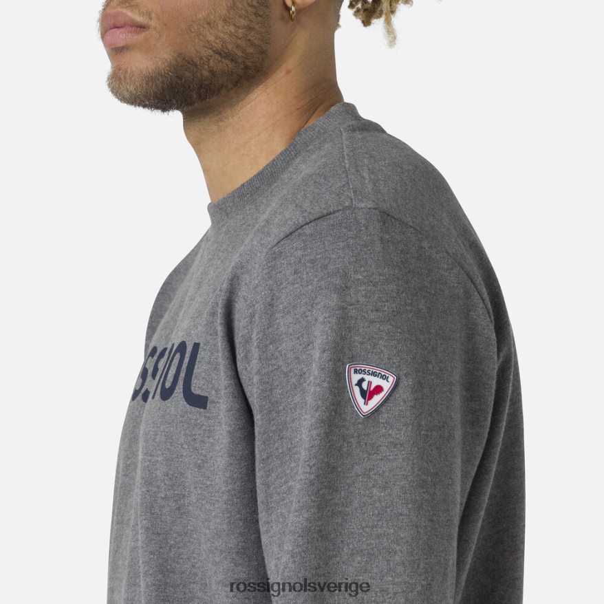 män Rossignol gråmelerad logotyp bomullströja med rund hals blast 0P00HR315