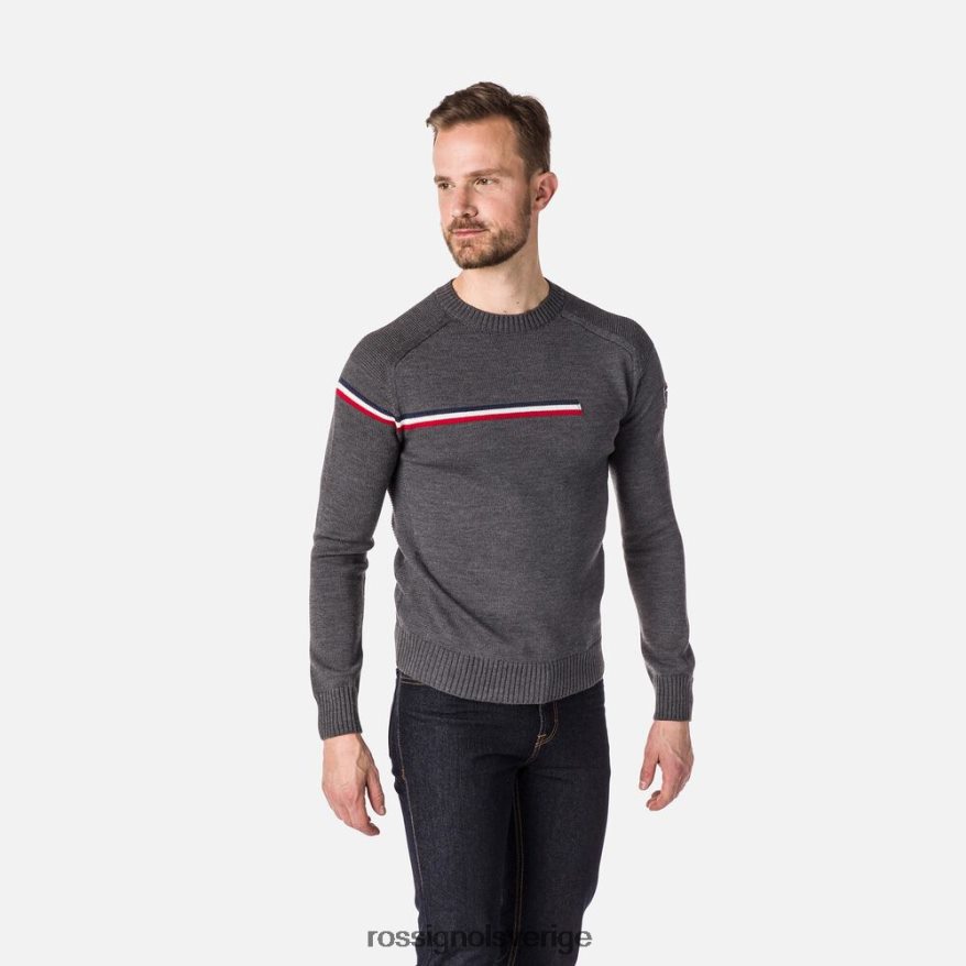 män Rossignol gråmelerad odysseus tröja med rund hals blast 0P00HR308