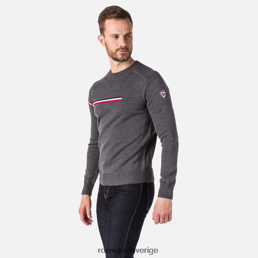 män Rossignol gråmelerad odysseus tröja med rund hals blast 0P00HR308