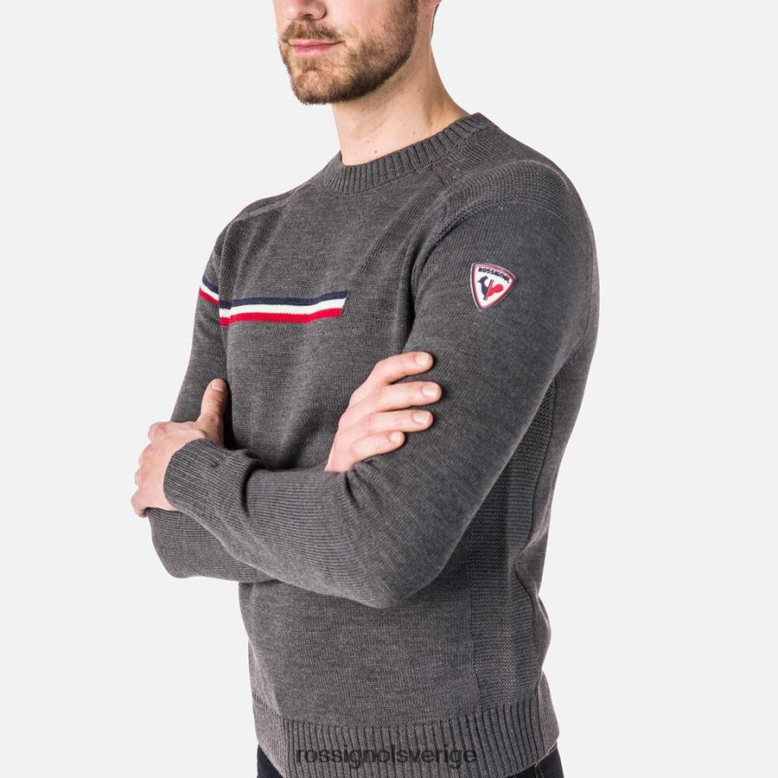 män Rossignol gråmelerad odysseus tröja med rund hals blast 0P00HR308