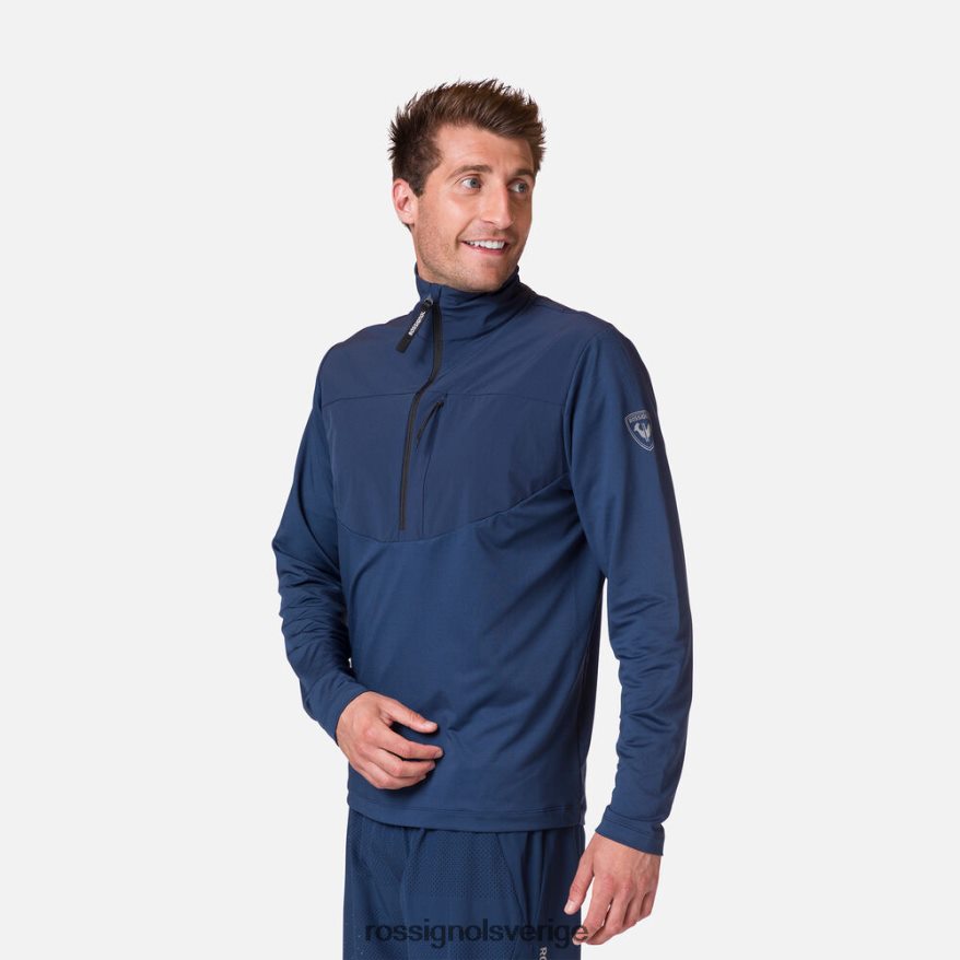 män Rossignol mörk marinblå 1/2 mellanlager med dragkedja blast 0P00HR157