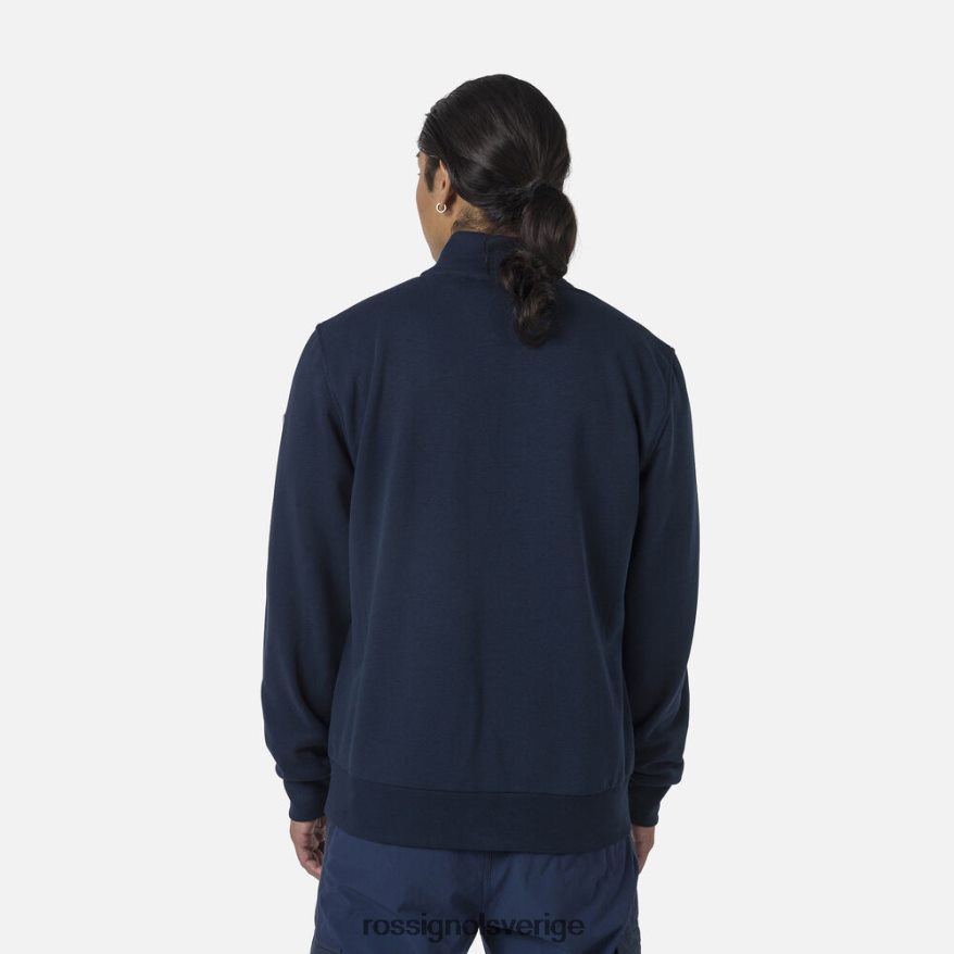 män Rossignol mörk marinblå fleecetröja med logotyp med dragkedja blast 0P00HR448