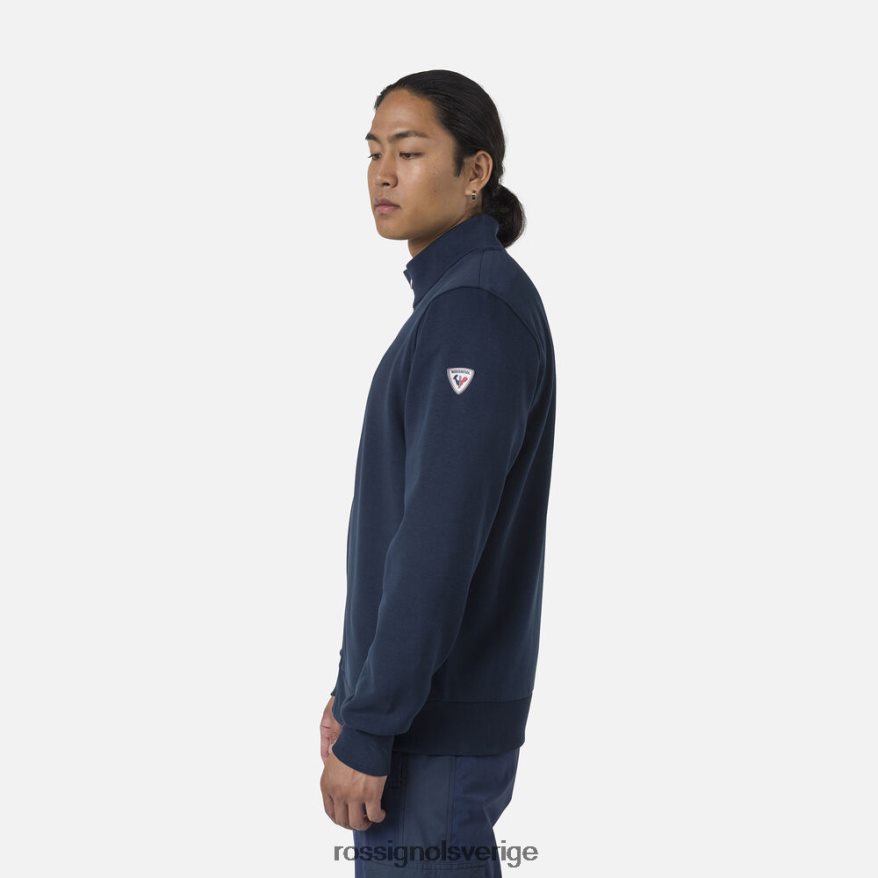 män Rossignol mörk marinblå fleecetröja med logotyp med dragkedja blast 0P00HR448
