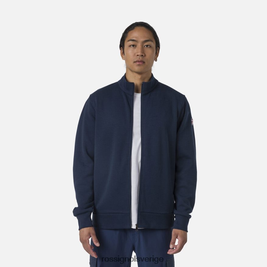 män Rossignol mörk marinblå fleecetröja med logotyp med dragkedja blast 0P00HR448