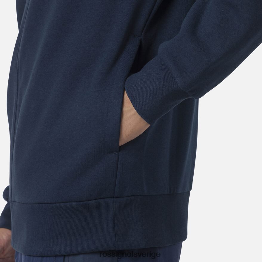 män Rossignol mörk marinblå fleecetröja med logotyp med dragkedja blast 0P00HR448