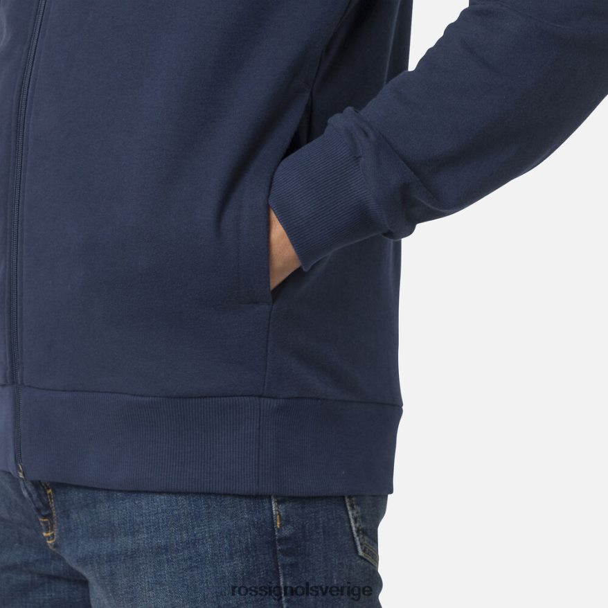 män Rossignol mörk marinblå fleecetröja med luva med luva och dragkedja blast 0P00HR434