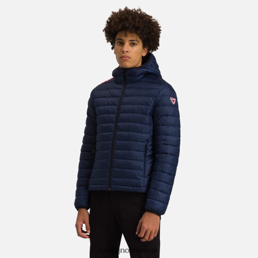 män Rossignol mörk marinblå huva isolerad jacka 180gr blast 0P00HR141