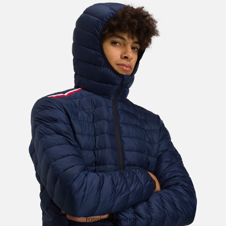 män Rossignol mörk marinblå huva isolerad jacka 180gr blast 0P00HR141