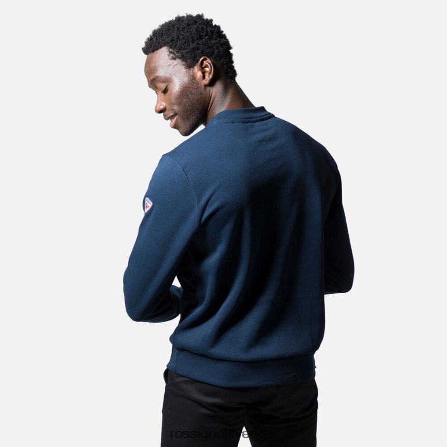 män Rossignol mörk marinblå logotyp bomullströja med rund hals blast 0P00HR505