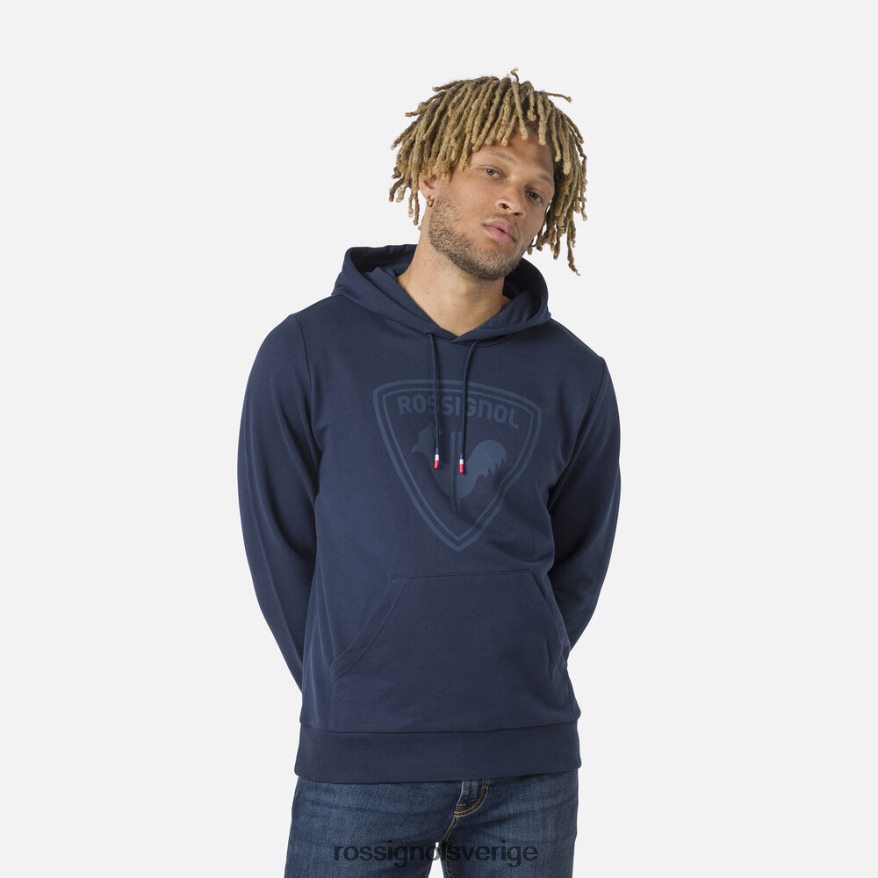 män Rossignol mörk marinblå luvtröja i fleece med logotyp blast 0P00HR65