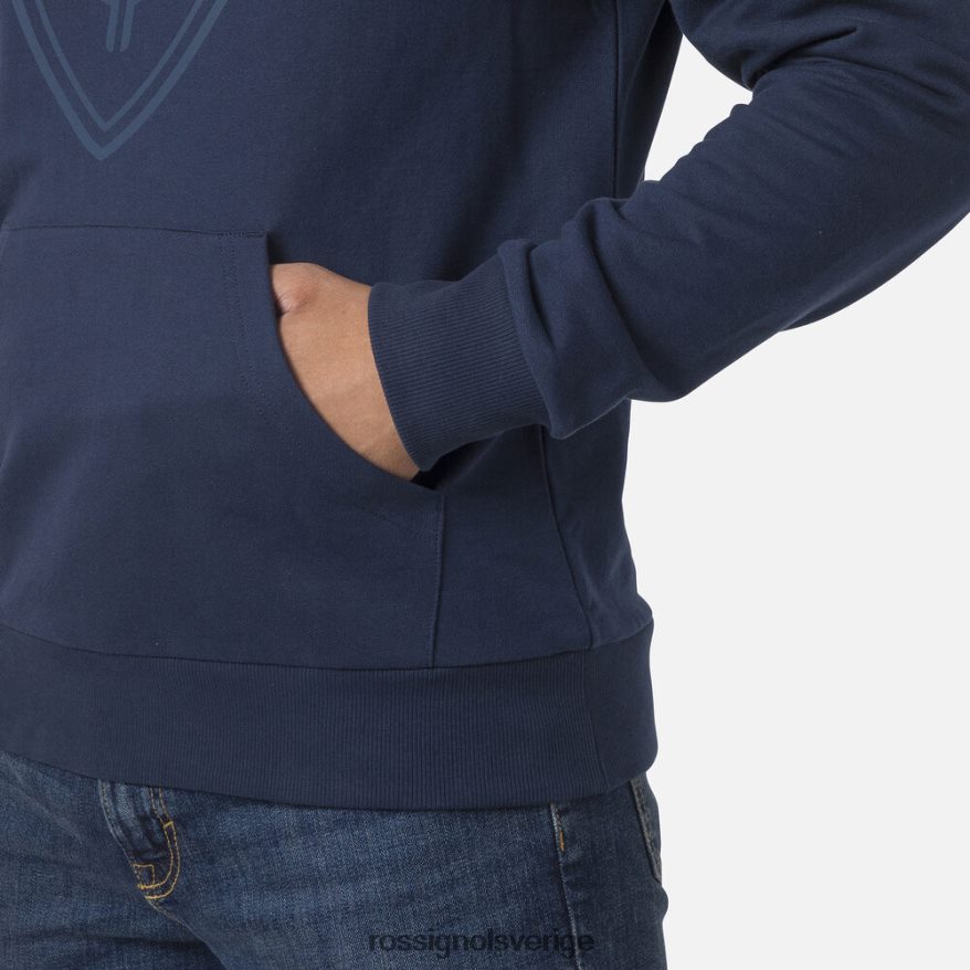 män Rossignol mörk marinblå luvtröja i fleece med logotyp blast 0P00HR65