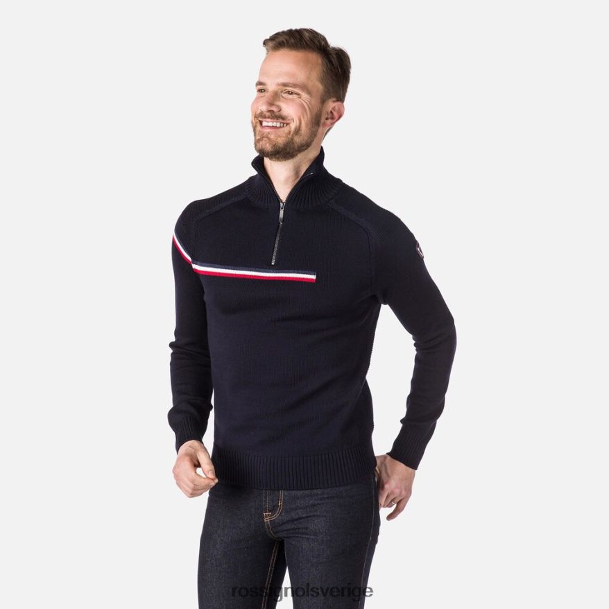 män Rossignol mörk marinblå stor tröja med halv dragkedja blast 0P00HR373