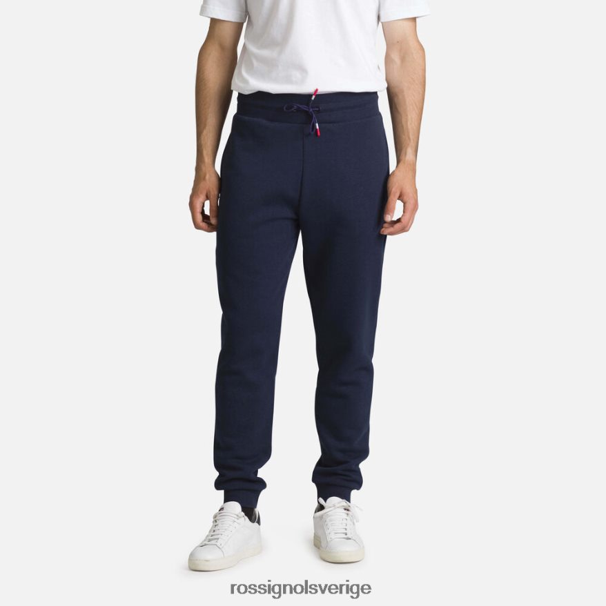 män Rossignol mörk marinblå träningsbyxor i bomull med logotyp bottnar 0P00HR256