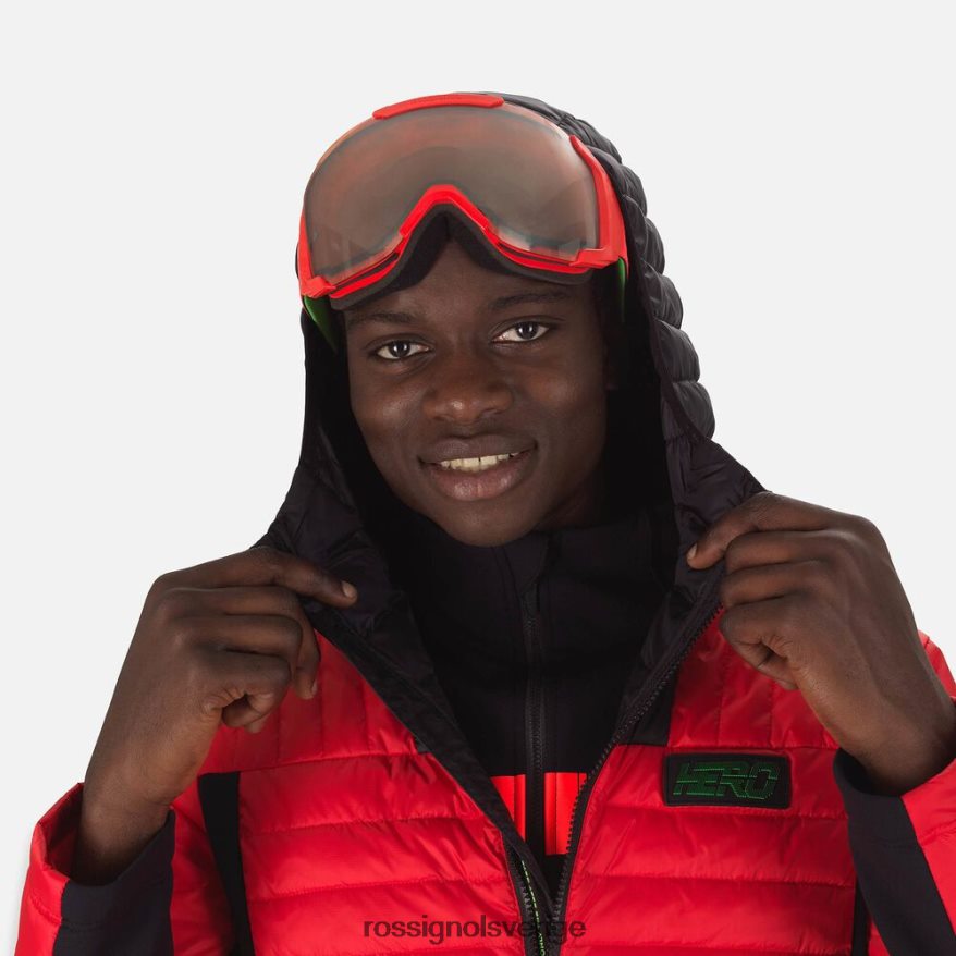 män Rossignol neonröd hero hybrid lätt jacka blast 0P00HR626