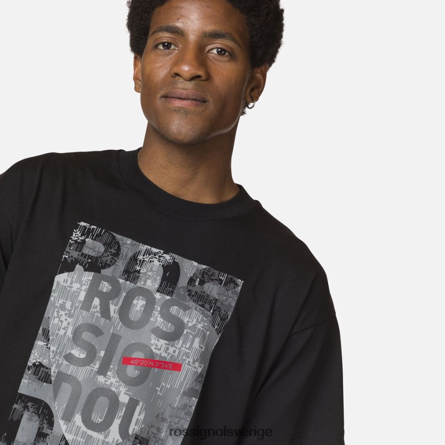 män Rossignol svart bekväm t-shirt med grafiskt tryck i bomull blast 0P00HR15