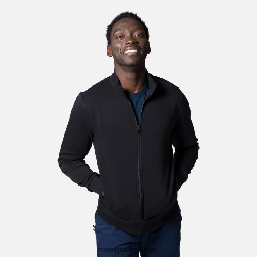 män Rossignol svart bomullströja med logotyp med full dragkedja blast 0P00HR430