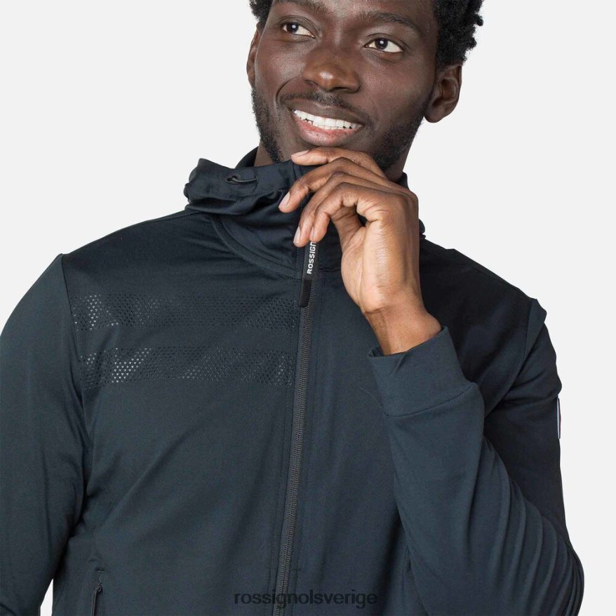 män Rossignol svart eko hoodie med full dragkedja blast 0P00HR483