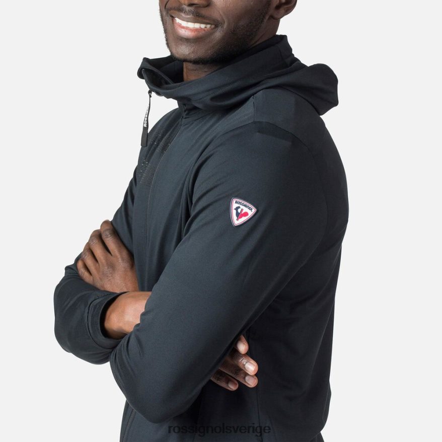 män Rossignol svart eko hoodie med full dragkedja blast 0P00HR483